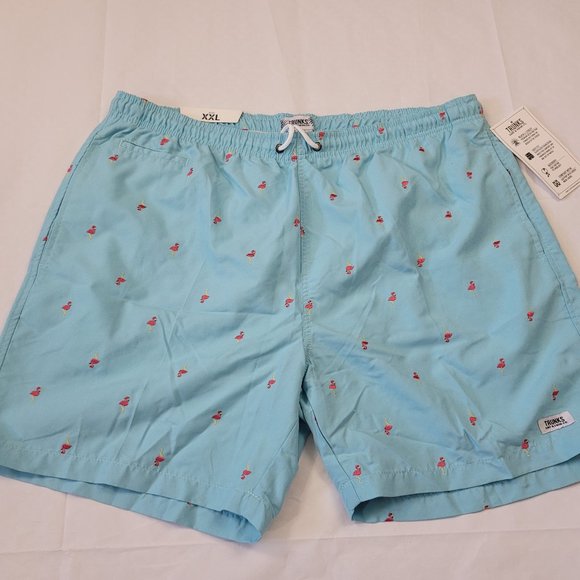 Mens Embroidered Flamingo swim trunks 2XL Fast Dry - Picture 1 of 6